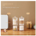 Two-Layer Acrylic Organizer Transparent Round  Storage Box CottonBud Cotton Bud Puff & Pad Box Cosmetics Holder. 