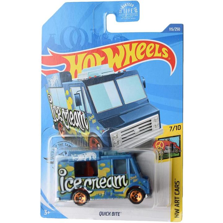 2020 Hot Wheels #115 HW Art Cars 7/10 QUICK BITE Ice Cream Truck Blue wCopper5Sp