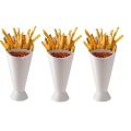 2 in 1 French Fry Cone with Dipping Cup French Fries Holder With Ketchup Bowl. 