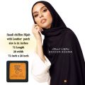 Arabic Saudi Scarf Stoles Dupattas Wool Chiffon Dupattas Stoles With Leather Patch High-quality fabric, Lightweight feel and effortless drape Hijabs/Scarves/Stoler for Girls/Women |Bidoonessma -Black Chiffon Dupatta For Girls/Ladies Stitched 1 pcs only. 