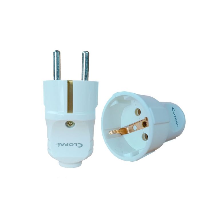 Brand Quality Male & Female Electrical Plug Adapter White French Standard Socket