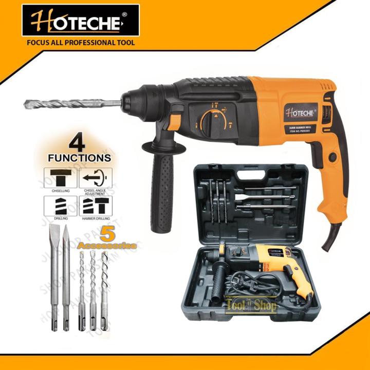 Hoteche Rotary Hilti Hammer Drill 800W with 5 pcs Accessories 26mm Daraz.pk