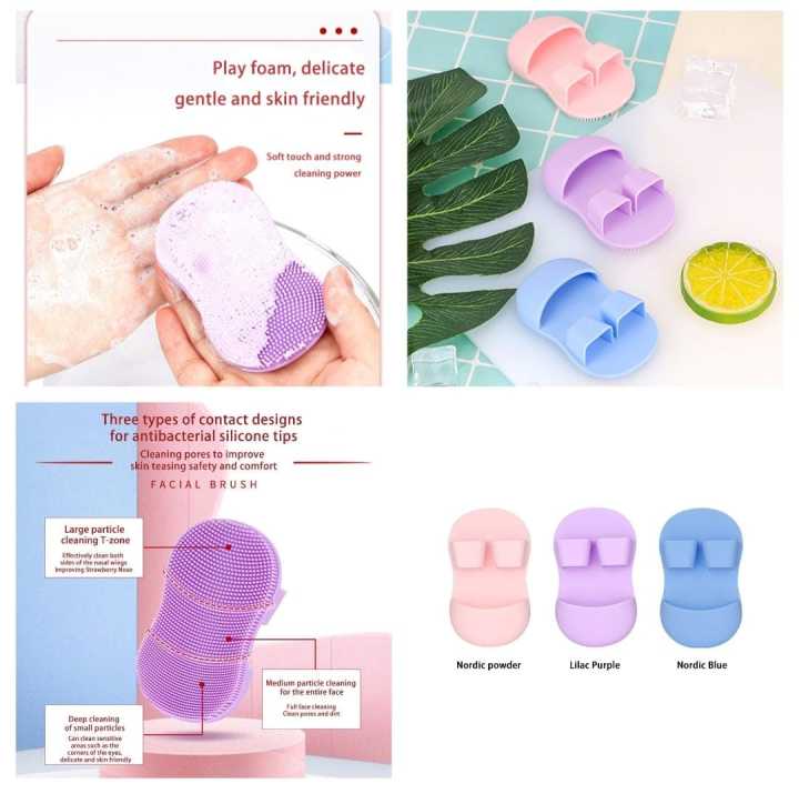 Lumina Exfoliating Face Brush 1pcs Silicone Face Wash Brush Exfoliating Blackheads Acne Removal Deep Pore Cleaning Scrubber for Clear Skin Favorite Silicone Face Brush