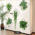 Grass Wall Sticker, 3D Artificial Plant Wall Art, Green Plant Wallpaper Sheet, Indoor Leaves Wall Frame, Water Proof Stickers, Removable DIY Green Leaf Flower, Self-Adhesive Home Decor Art Mural for Bedroom, Living Room, Kitchen, Bathroom & Office. 