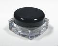 Mini Cosmetic Empty Plastic Sample Container with Black Lid 5gm. 