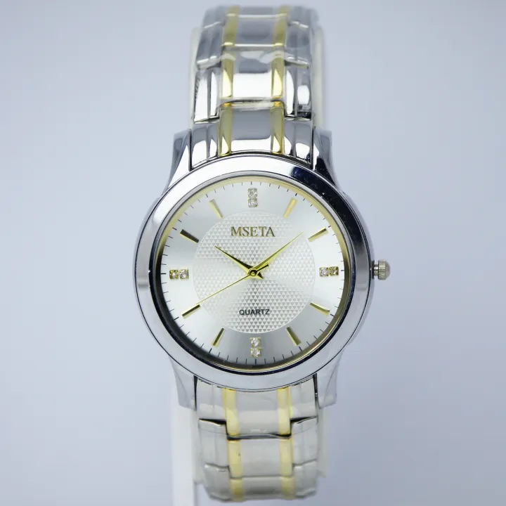MSETA Men’s Quartz Watch (BZ-ES21) – Silver Textured Dial Stainless ...