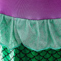 Girls Mermaid Dress Long Sleeve Sequin Patchwork Fish Scale Fishtail Mesh Embellished Cute Princess Dress. 