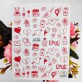 Kiss Red Lips Stickers for nails Design Self adhesive Nail Art Decoraciones Sliders Foil Manicure Accessories. 