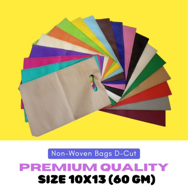 D-Cut Non Woven Bags - Pack of 10 - Size 10x13