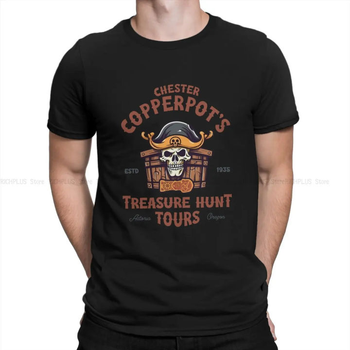 Chester Copperpot's Treasure Hunt Tours TShirt For Male The Goonies Movie Clothing Novelty Polyester T Shirt Comfortable