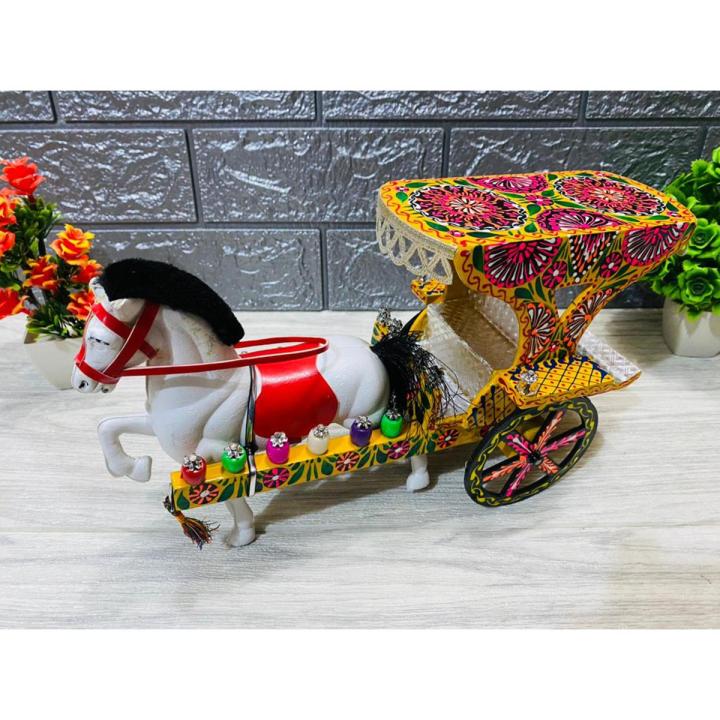 Truck Art Victorian Horse for Home Decoration Truck Art Handmade Tanga Gari Traditional Home Decor Items, Decorative Horse Truck Art Decoration Decoration Items, Truck Art Decorative Horse Cart - Royal Art