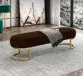 Luxe Living Co - Customized 3 Seater Luxury sofa sitting Stool With Metal Stand- sofa Chair Stool. 