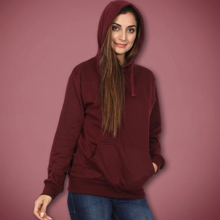 Maroon Kangaroo Hood For Women
