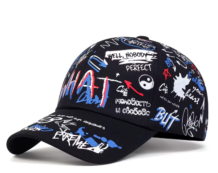 Msanlixian 3D Printing Baseball Cap - Blue Flaming Skull Snapback Trucker Hat For Men & Women - View #5