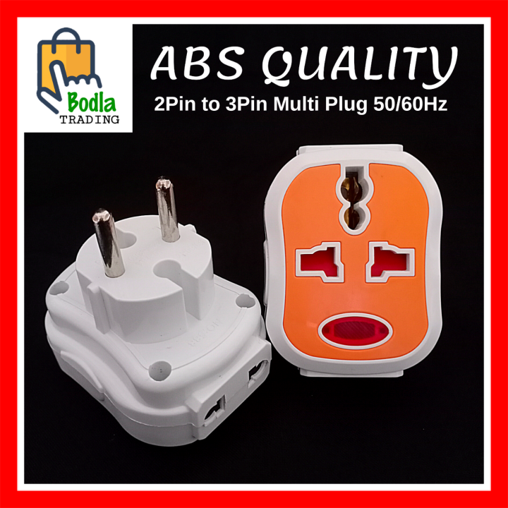 Multi Power Plug Socket - Mobile Multi Plug- Multi Shoe Adapter 3 Pin & 2 Sockets ABS Quality