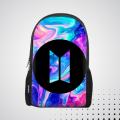 BTS ARMY BAG | Bag for College | Girls college bags | Backpack for BTS | BTS Bags | Pink bag for girls | bts lover , bts , purple lover , bts  only logo  design with colorful melt background   backpack. 