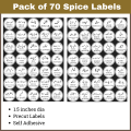 Jar Labels Urdu Sticker (Qty 35 - 70) - Customizable - 1.5 inch Size Square Shape - Full White color Label with Black Text - Easily Peelable Spice Labels by Prime Impressions. 