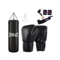Boxing Bag with chain Boxing Gloves and Hand bandages Wraps Boxing Kit Full Set Punching Bag for Men | Girls | Adults Length 3 feet & 4 Feet. 