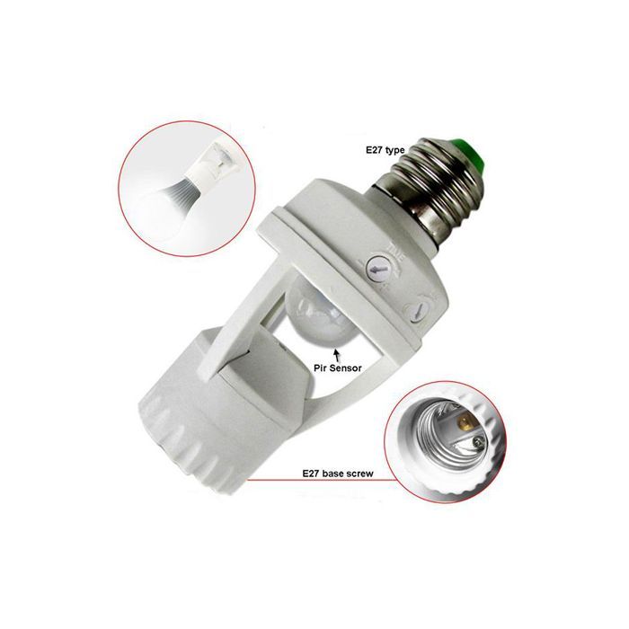 PIR Motion Sensor LED Bulb Holder , Auto On/Off Light Control Sensor