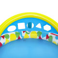 4 Ft Bestway 52378 Inflatable Splash & Learn Kiddie Swimming Pool For Kids Solid Shape Sorting Wall Colorful Swim_Pool With Vinyl 4 Inch Depth Water Splash Kid Learn Play Fun Party Game Outdoor & Indoor Picnic With Family Fast, Simple & Easy. 