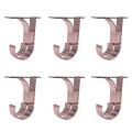 6Pcs Ceiling Curtain Rod Installation Hook Hanger Storage Rack Support Bracket. 