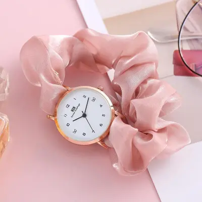 Korean watches for girls Ins Girls Alloy Ribbon Streamer Watch Female Accessories ladies watch Scrunchie Watch For Girls