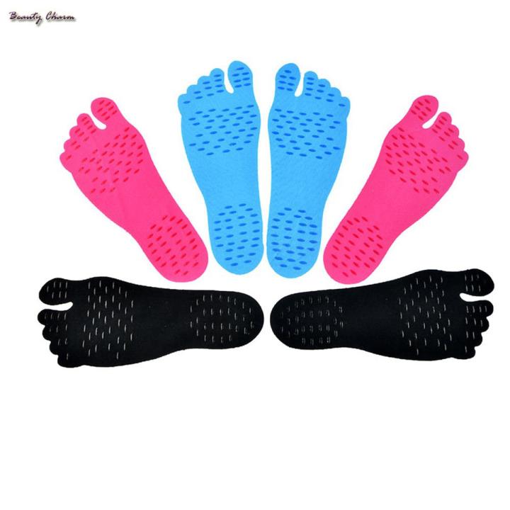 1 Pair Adhesive Foot Pads Feet Sticker Stick On Soles Flexible Anti-slip Beach Feet Protection