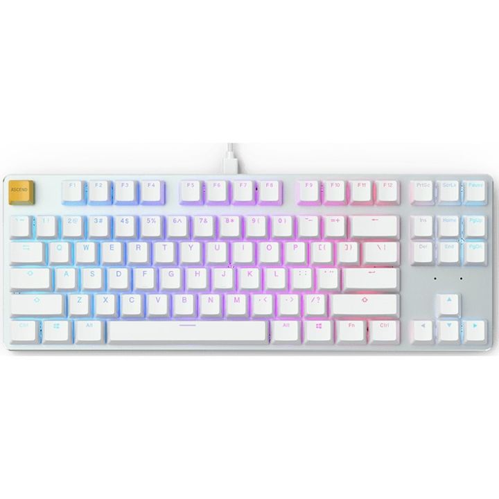 Glorious GMMK White Ice Edition Modular Mechanical Gaming Keyboard - TENKEYLESS - GLO-GMMK-TKL-BRN-W