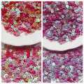 Pack Of 2 Tola  Round Sitaray in Various Colors, Beautiful Design, Sequins Crafts 3mm Red/Murgenda. 