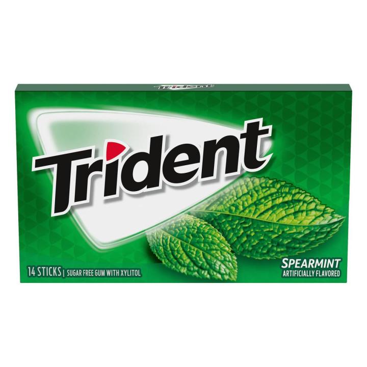 Trident Gum Sugar Free With Xylitol Spearmint Flavor 14 Sticks (USA)