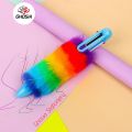 Bold Colors Rainbow Fur Pen Multi Color 6-in-1 Pen Fuzzy Pom Pom Pens Colorful Kawaii Stationery – 601A. 