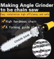 Professional 4 Inch/ 5 inch Angle Grinder Conversion Electric Saw - Multifunctional Household Woodworking Chainsaw Portable Mini Small Logging ChainsSaw Machine - 220V. 