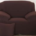 Dark Brown 7 Seater Fitted Sofa Cover (3+2+1+1) (Jumbo size). 