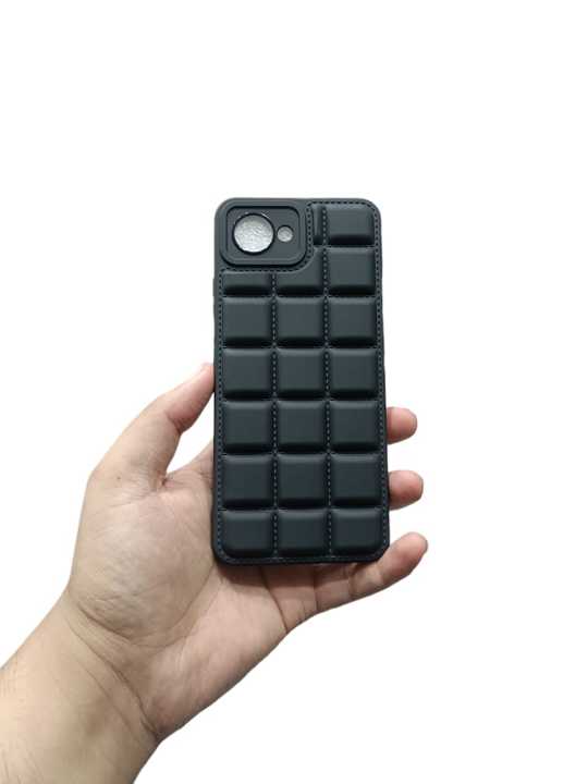 Realme C30 Back Cover Soft Puffer Down Jacket Box Design Camera Protection Realme C30 Phone Case