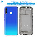Tecno Spark 4 Housing Middle Frame With Side Button and Camera Lens Complete Body Casing Replacement For Spark 4 - Blue. 