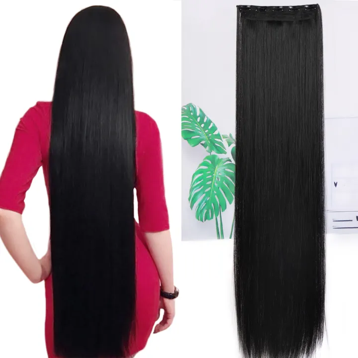 New%205%20clips%20Long%20straight%20hair%20extension%20for%20girls%20and%20women's%20-%20Image%205