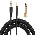 Replacement Spring Coiled 6.35mm Cable Cord For Pioneer DJ HDJ-X5 HDJ-X5BT HDJ-X7 HDJ-S7 HDJ-CX HDJ-Cue1 HDJ-Cue1BT Headphones. 
