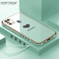 Hontinga for Samsung Galaxy M31 Back Cover（Free Lanyard）Luxury 6D Plating Lover Heart Side Pattern Case Soft Silicone Square Mobile Cover. 