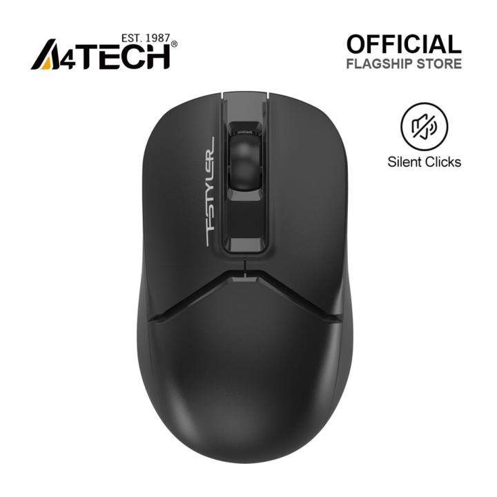 A4Tech FB12S - Bluetooth & 2.4G Mouse - Silent Clicks - Connect upto 3 Devices - 1200 DPI - For PC/Laptop/Tablet/Smart TV - Black