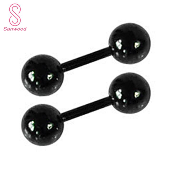 Stainless Steel Earrings Attractive Men Punk Barbell Ear Studs