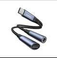 UGREEN SY-C02 2in1 DAC  adapter USB-C to USB-C / 3.5  mm mini jack - black. 