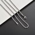 Solid Silver Italian Cuban Link Thin Silver Color Stainless Steel Neck Chain for Male/Female. 