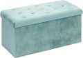 New Velvet Ottoman Storage Benches Folding Stool Soft Cushion Footrest Toy Storage Box Seat for Living Room Poof Foot Stool,38x76cm. 