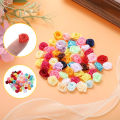Assorted Mini Satin Rose Ribbon Rosettes Fabric Flowers - 100 Pieces. 