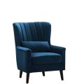 Modern Sofa Chair Khach One Seater Fabric  Blue Velvet Colour {Special Offer available}. 