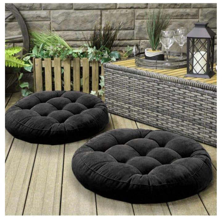 2 pcs floor cushion in malai fabric with ball fiber filling for luxury lifestyle