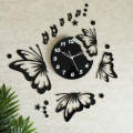 Beautiful Butterfly Black Wall Clock Modern Wall Art Home Decor Flying Butterflies Wall Clock Decorative Escape Clock Watch. 