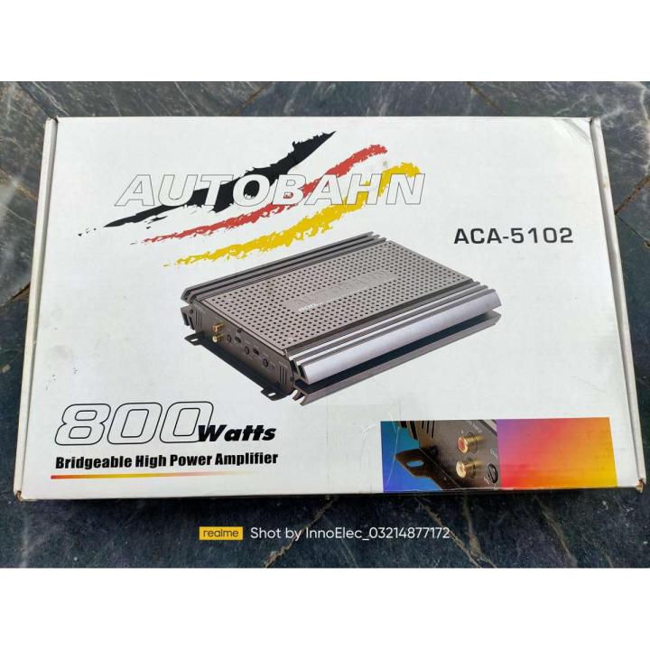 Autobahn ACA-5102 AB Class 4 Channel 800 watts Powerful Car Amplifier Original - Silver Car Audio Video Speaker Woofer Home Entertainment