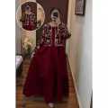 Aesthetic Sequins Embroidered Koti Jacket with Long Frock (2-Piece) Party Wear Maxi Dresses For Women. 