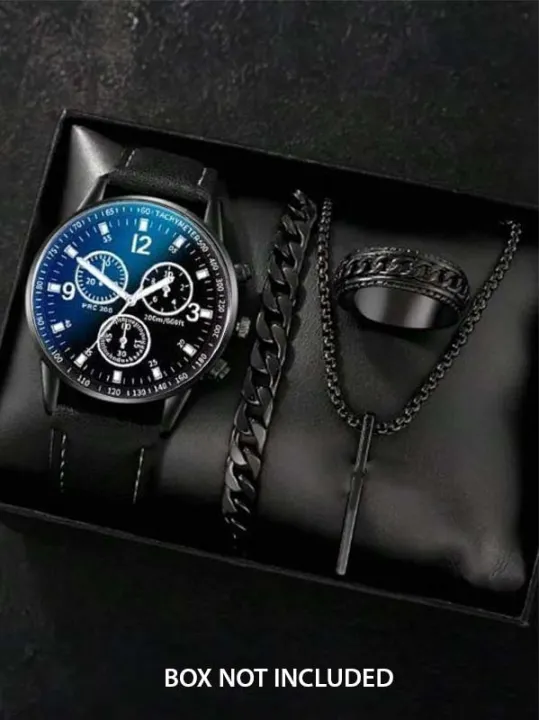 Pack%20of%204%20Golden%20Watch,%20Chain%20Bracelet,%20Ring,%20Bar%20Locket%20Set%20for%20Men/Boys%20-%20Image%204